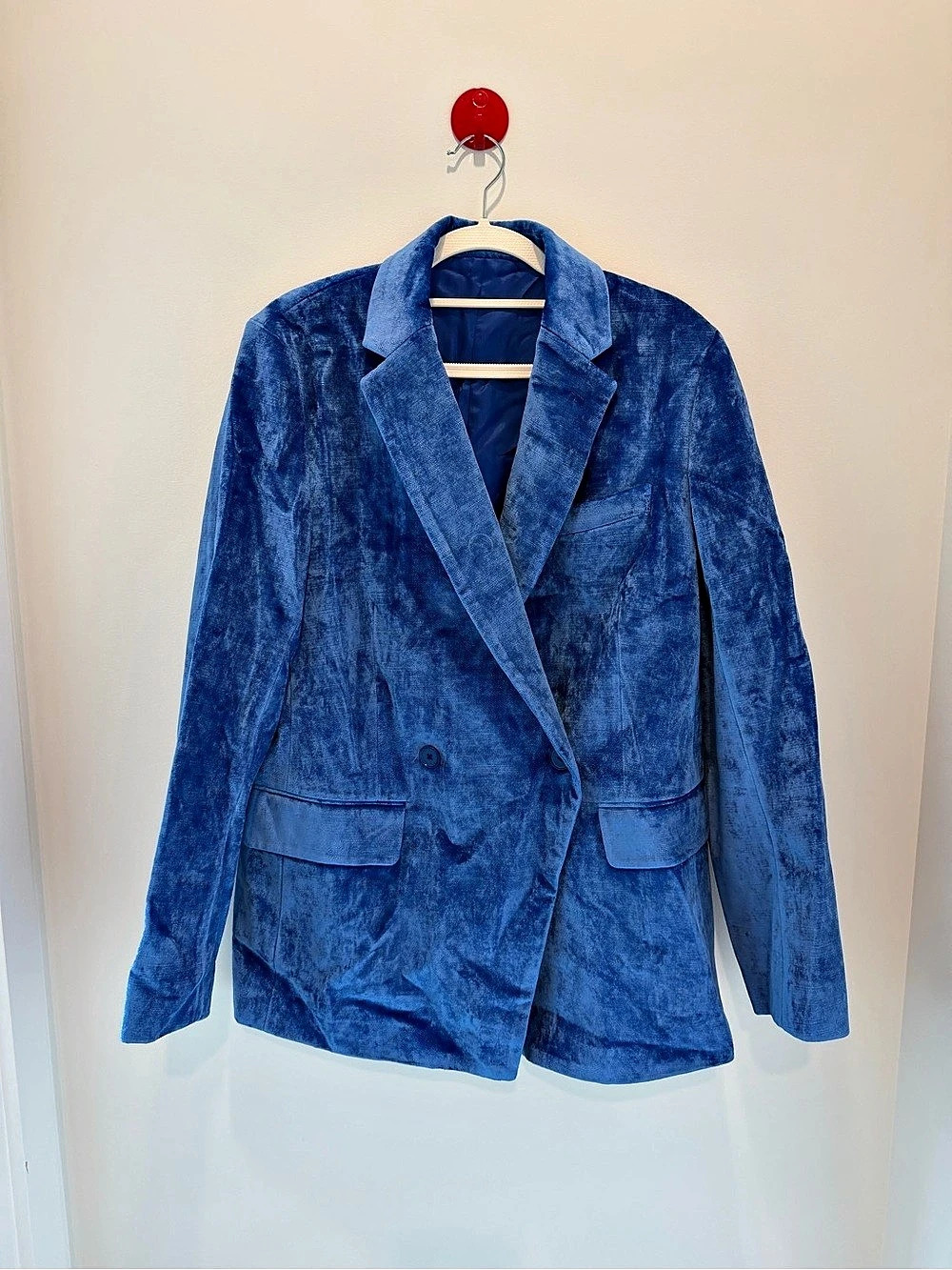 Christian Wijnants Jantra Velvet Blazer in Blue Size 34 NWT